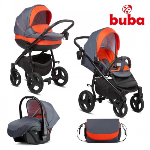 Бебешка количка 3в1 Buba Bella 713  Pewter-Orange | P51719