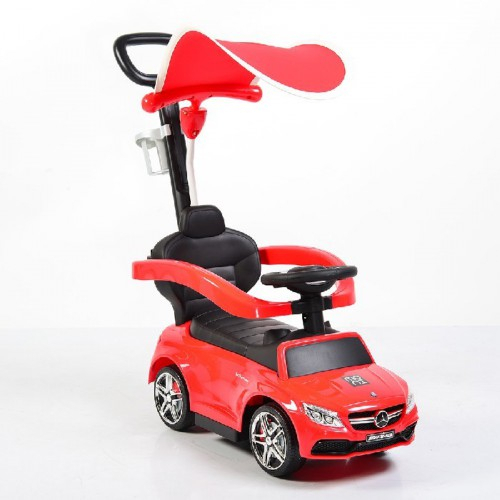 Детска кола за бутане Moni Mercedes C63 Coupe с дръжка и сенник | P51804