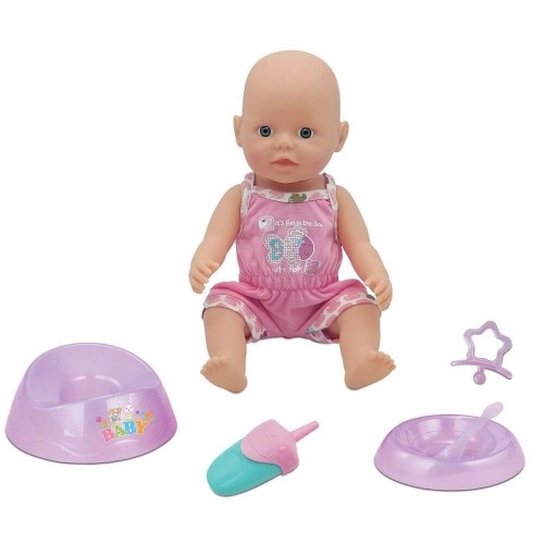 Пишкаща кукла с гърне и прибори за хранене Warm Baby | P79894