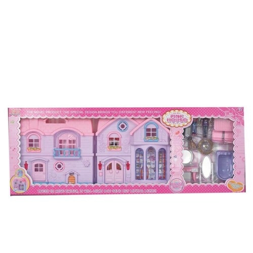 Къща за кукли с фигури OCIE Pink House | P82237