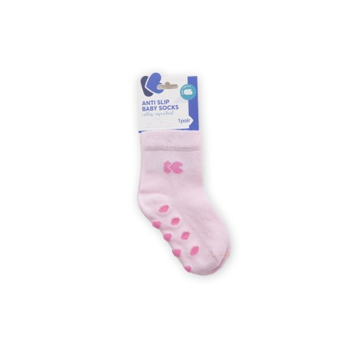 Бебешки памучни чорапи против подхлъзване LIGHT PINK 0-6 месеца | P83300