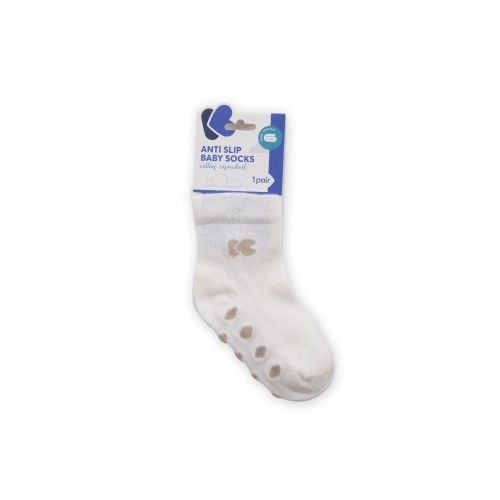 Бебешки памучни чорапи против подхлъзване WHITE 2-3 години 