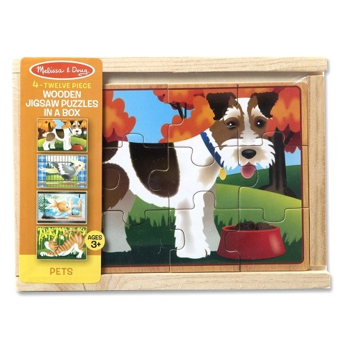 Дървен пъзел Melissa and Doug 4 в 1 Домашни любимци | P83578