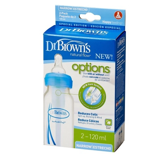 Шише Dr.Browns Narrow-Neck Options 120 ml. 2 бр .Сини | P84320