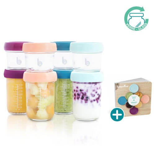 Комплект стъклени купички за детска храна BabyМoov 8 броя | P86510