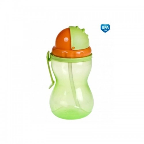 Детско преходно нетечащо шише с мека сламка Canpol зелено 370мл | P87816