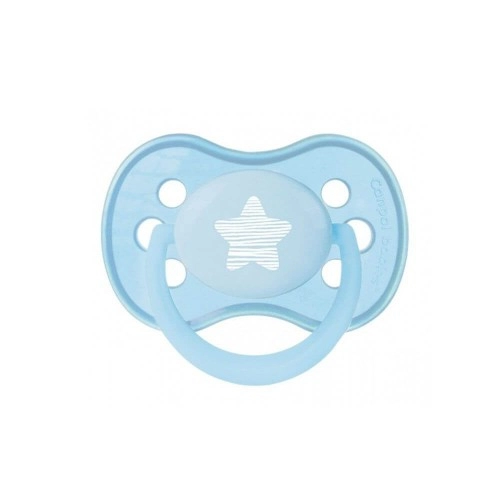 Бебешка силиконова залъгалка със симетрична форма Pastelove синя | P88047