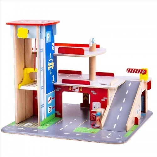 Детска дървена играчка BigJigs Park & Play Garage | P88595