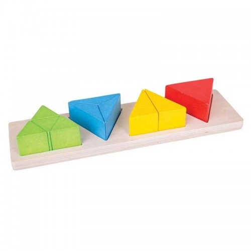 Детска дървена играчка BigJigs Triangle Fraction Board | P88611