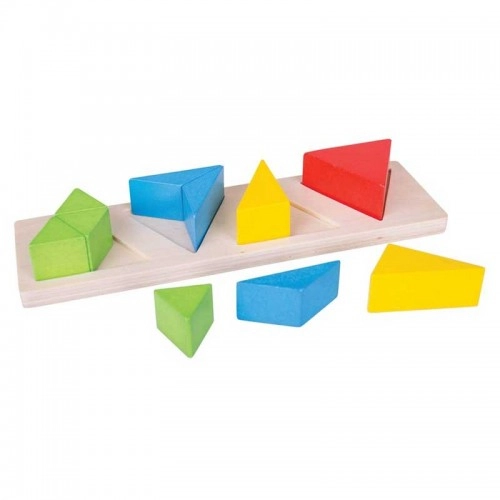 Детска дървена играчка BigJigs Triangle Fraction Board | P88611