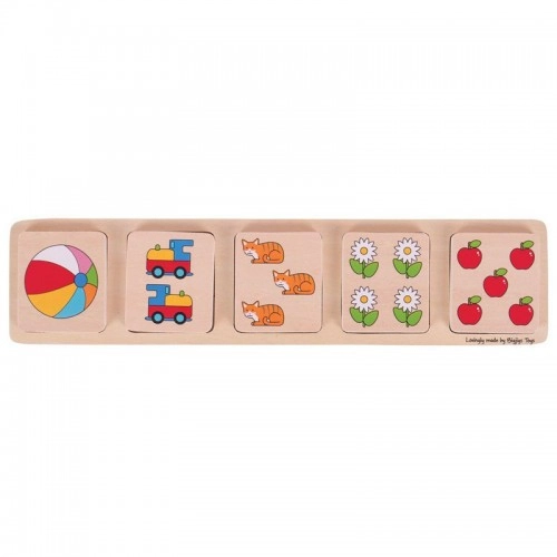 Детски дървен пъзел BigJigs Chunky Lift and Match Puzzle Numbers | P88670