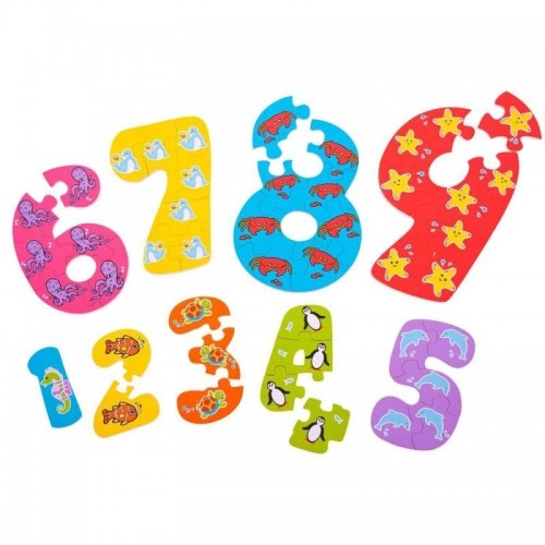 Детски дървени пъзели BigJigs 1-9 Number Puzzles Числата 1-9 | P88674