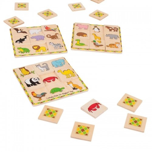 Детска дървена игра BigJigs Lotto Лото с животни | P88681
