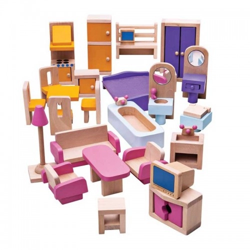Детска дървена игра BigJigs Heritage Playset Doll Furniture Set | P88753