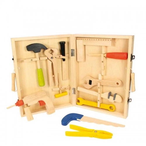 Детска дървена играчка BigJigs Carpenter’s Tool Box | P88780