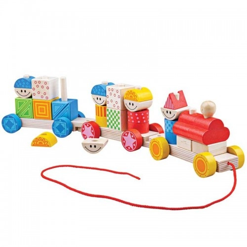 Детска дървена играчка BigJigs Build Up Train Сглобяем влак | P88848