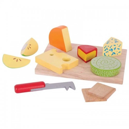 Детска дървена играчка BigJigs Cheese Board Set Дъска и сиренца | P88861