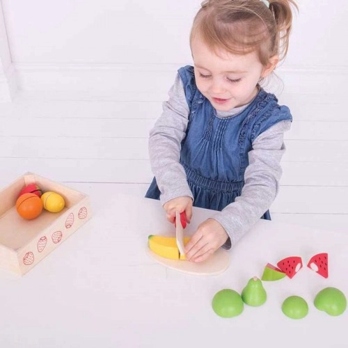 Детска дървена играчка BigJigs Cutting Fruit Crate | P88890