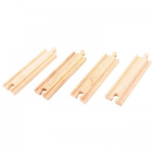 Детска дървена играчка BigJigs Medium Straights Pack of 12 Релси | P88937