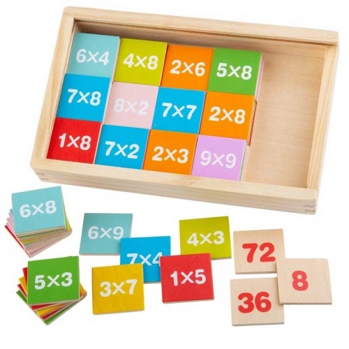 Детска дървена игра BigJigs Times Table Box Суми за пресмятане | P88982