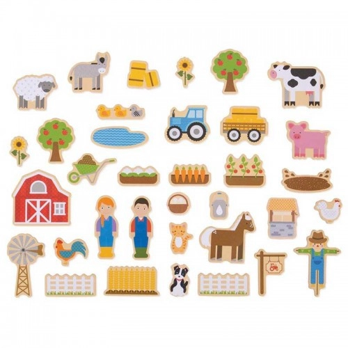 Детска дървена играчка BigJigs Farm Magnets | P89014