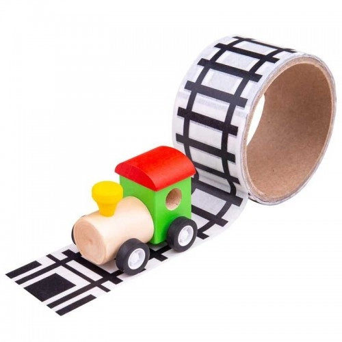 Детска играчка BigJigs Runway Tape с дървено локомотивче | P89018