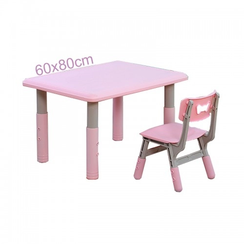Детски комплект регулируема маса и стол Sonne Розова | P89138
