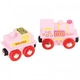 Детска дървена играчка BigJigs Pink 123 Engine 123 локомотив 