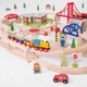 Детска дървена играчка BigJigs Freight Train Set Товарен влак  - 3