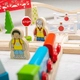 Детска дървена играчка BigJigs Town and Country Train Set  - 5