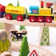 Детска дървена играчка BigJigs Mountain Railway Set  - 5