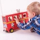 Детска дървена играчка BigJigs Red Bus Sorter Червен автобус  - 3