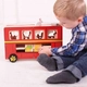 Детска дървена играчка BigJigs Red Bus Sorter Червен автобус  - 4