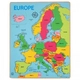 Детски дървен пъзел BigJigs Europe Inset Puzzle Европа 