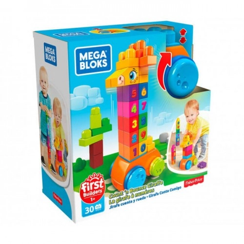 Детска игрален комплект Mega Bloks Поскачащо жирафче с цифри | P89386