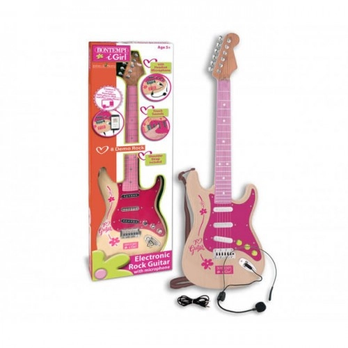 Детска електрическа китара с презрамка и микрофон I Girl | P89412