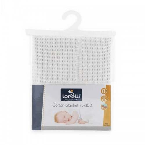 Бебешко памучно одеяло Lorelli 75х100 см, бяло | P89664