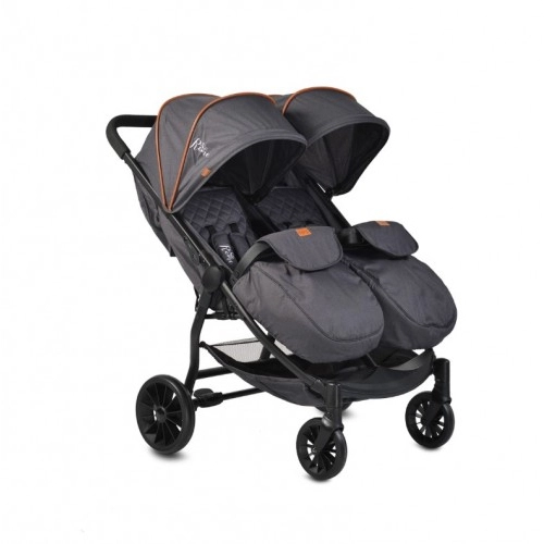 Комбинирана детска количка за близнаци Rome черна | P89935