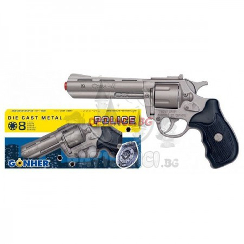 Полицейски револвер с капси и звук POLICE Gonher 33/0 | P24102