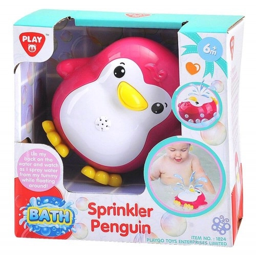 Бебешка играчка за баня PLGo Пръскащ пингвин розов | P90425