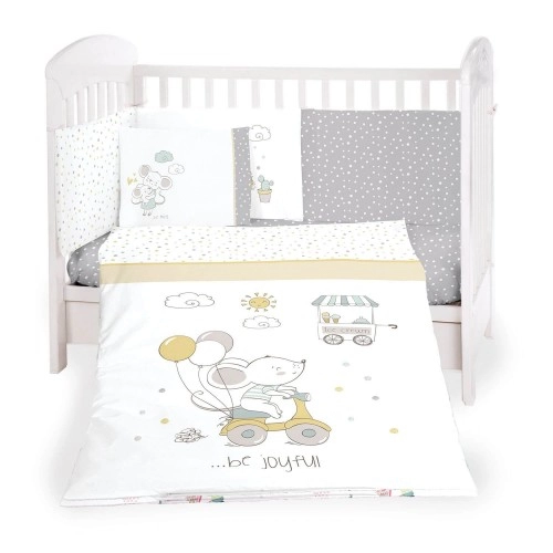Бебешки спален комплект 6 части 70/140 KikkaBoo Joyful Mice | P90664