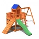 TREEHOUSE дървена детска площадка с пързалка и люлки  - 4