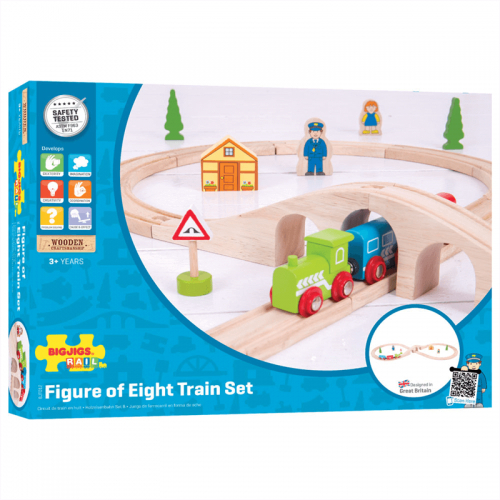 Детски дървен влак 40 ч. BigJigs Figure of Eight Train S | P91512
