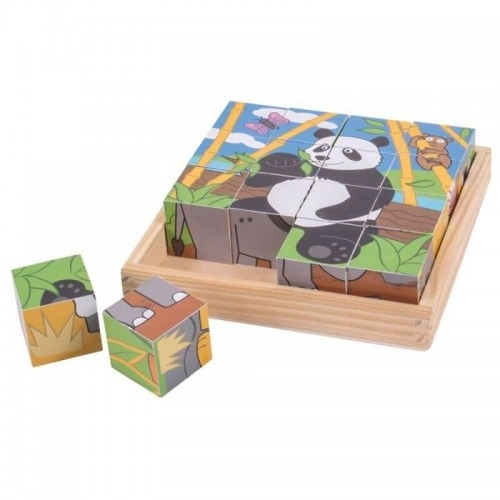 Детски дървени кубчета в рамка BigJigs Животни | P91517