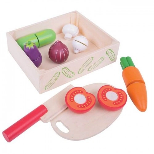 Детски дървен комплект за рязане на зеленчуци BigJigs | P91522