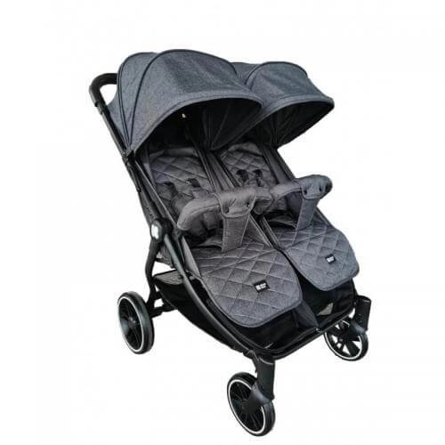 Бебешка количка за близнаци KikkaBoo Happy 2 2020 Dark Grey | P92007