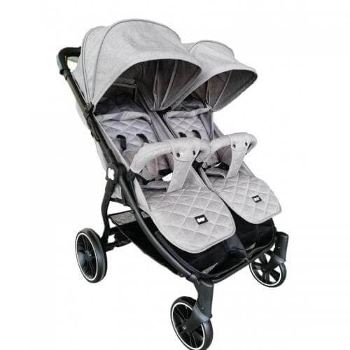 Бебешка количка за близнаци KikkaBoo Happy 2 2020 Light Grey | P92008