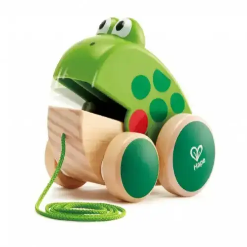Детска дървена играчка за дърпане Hape Жабка | P92202