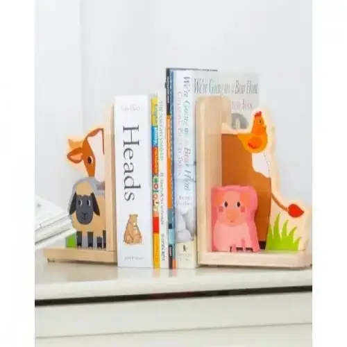 Детска дървена поставка за книги BigJigs Ферма | P92778