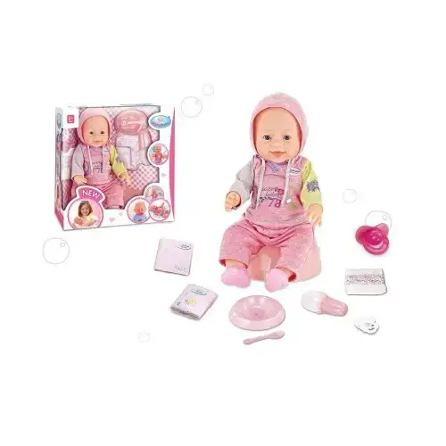 Кукла бебе Warm Baby пишкаща и плачеща със спортни дрехи | P92798